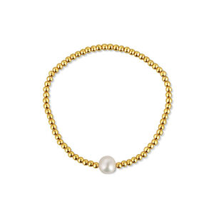 JwL Luxury Pearls Pozlacený korálkový náramek s pravou sladkovodní perlou JL0714