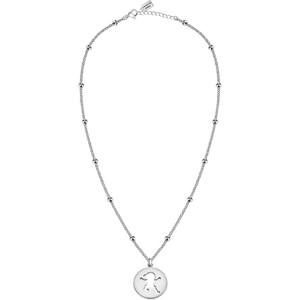 La Petite Story Ocelový náhrdelník s kuličkami Chlapeček LPS10AQL02