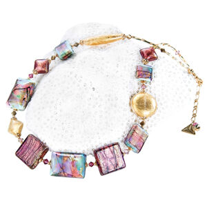 Lampglas Nádherný náhrdelník Hi Elegance s 24karátovým zlatem v perlách Lampglas NRO9