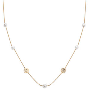 Liu Jo Dlouhý pozlacený náhrdelník s perlami a logy Fashion LJ2095