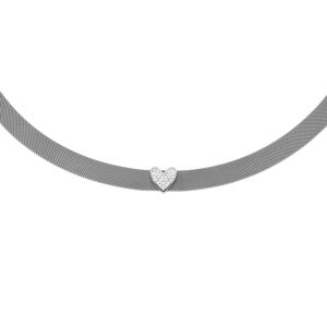Liu.Jo Stylový ocelový náhrdelník Choker se srdíčkem Symbols LJ1865