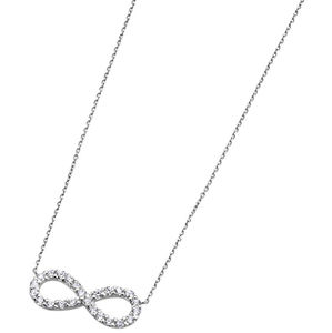 Lotus Silver Třpytivý stříbrný náhrdelník s čirými zirkony Nekonečno LP1872-1/1