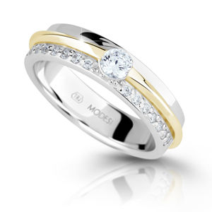 Modesi Bicolor stříbrný prsten se zirkony M16023 50 mm