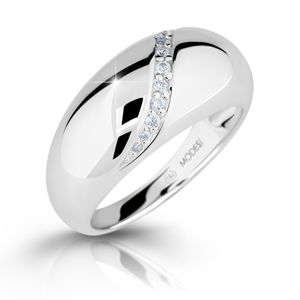 Modesi Nepřehlédnutelný stříbrný prsten se zirkony M16017 56 mm