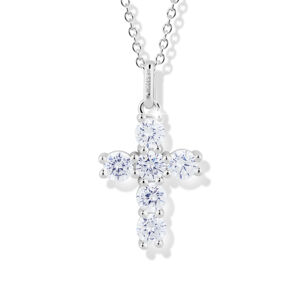 Modesi Půvabný stříbrný náhrdelník Křížek s kubickými zirkony M00541 (řetízek, přívěsek)