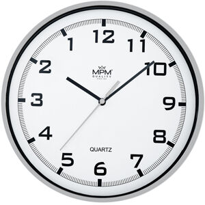MPM Quality Designové plastové hodiny stříbrné MPM E01.2478.70.A ZPĚTNÝ CHOD