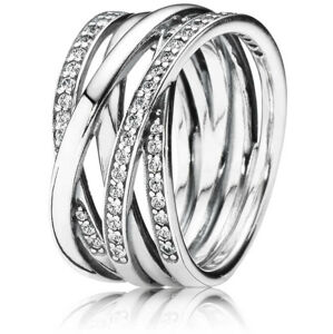Pandora Stříbrný propletený prsten 190919CZ 56 mm
