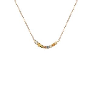 PDPAOLA Jemný pozlacený náhrdelník se zirkony RAINBOW Gold CO01-859-U
