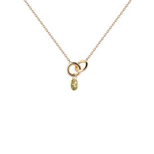 PDPAOLA Krásný pozlacený náhrdelník Green Lily CO01-845-U