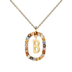 PDPAOLA Krásný pozlacený náhrdelník písmeno "B" LETTERS CO01-261-U (řetízek, přívěsek)