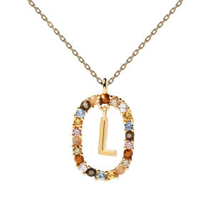 PDPAOLA Krásný pozlacený náhrdelník písmeno "L" LETTERS CO01-271-U (řetízek, přívěsek)