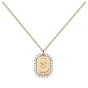 PDPAOLA Originální pozlacený náhrdelník Býk TAURUS CO01-569-U (řetízek, přívěsek)