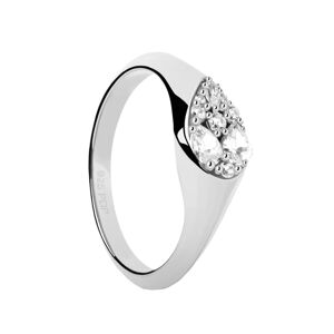 PDPAOLA Půvabný stříbrný prsten se zirkony Vanilla AN02-A51 48 mm