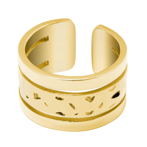 Pierre Lannier Výrazný pozlacený prsten Echo BJ10A720 57 mm