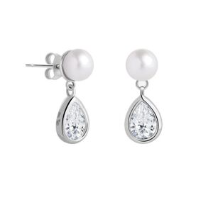 Preciosa Elegantní stříbrné náušnice s pravou perlou Pure Pearl 5337 00