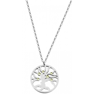 Preciosa Ocelový náhrdelník s krystaly Olive 7335 53