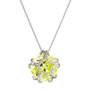 Preciosa Stříbrný náhrdelník s třpytivým přívěskem Fine 5063 65 žlutý