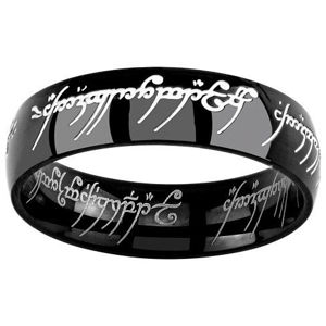 Silvego Černý ocelový prsten moci z filmu Pán prstenů RRC5623 64 mm
