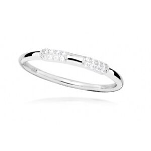 Silver Cat Minimalistický stříbrný prsten se zirkony SC512 60 mm