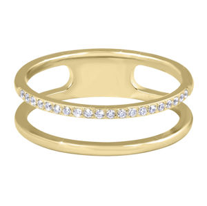 Troli Dvojitý minimalistický prsten z oceli Gold 60 mm