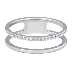 Troli Dvojitý minimalistický prsten z oceli Silver 60 mm
