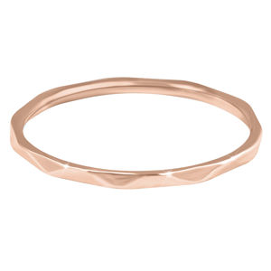 Troli Minimalistický pozlacený prsten s jemným designem Rose Gold 54 mm