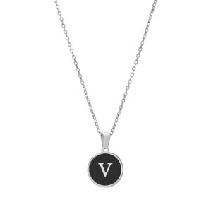 Troli Originální ocelový náhrdelník s písmenem V