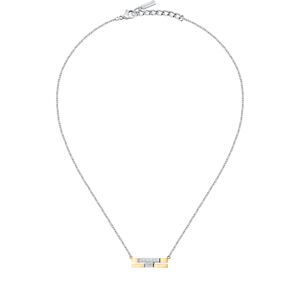 Trussardi Ocelový bicolor náhrdelník se zirkony T-Logo TJAXC06