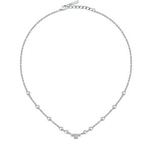 Trussardi Slušivý ocelový náhrdelník s krystaly T-Logo TJAXC04