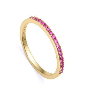 Viceroy Elegantní pozlacený prsten s růžovými zirkony Trend 9118A012 54 mm