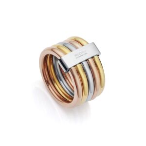 Viceroy Luxusní tricolor prsten z oceli Chic 75305A01 52 mm